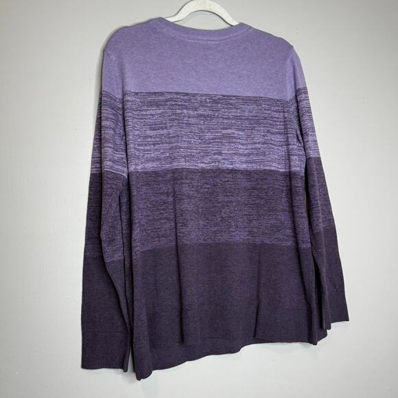 Market & Spruce Women’s Purple Colorblock Crewneck Sweater NWT Size 2XL - Picture 5 of 8
